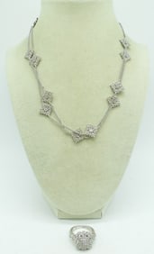 Judith Ripka Sterling Ring & Necklace