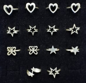 14 Sterling Fashion Rings