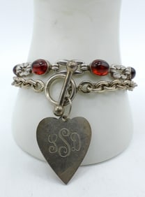 N.E. From Denmark 925 Garnet Bracelet +