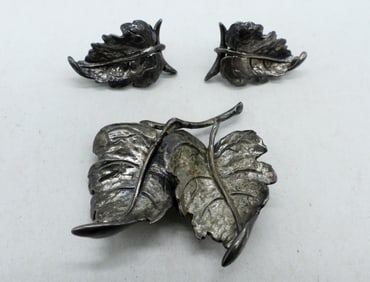 Danecraft Vintage 925 Earring Brooch Set