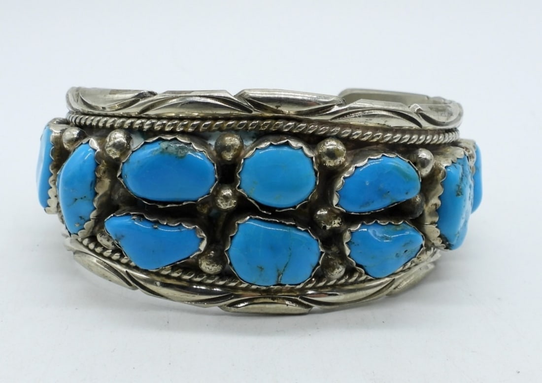 Stunning Sterling Turquoise Cuff Bracelet (1 of 4)