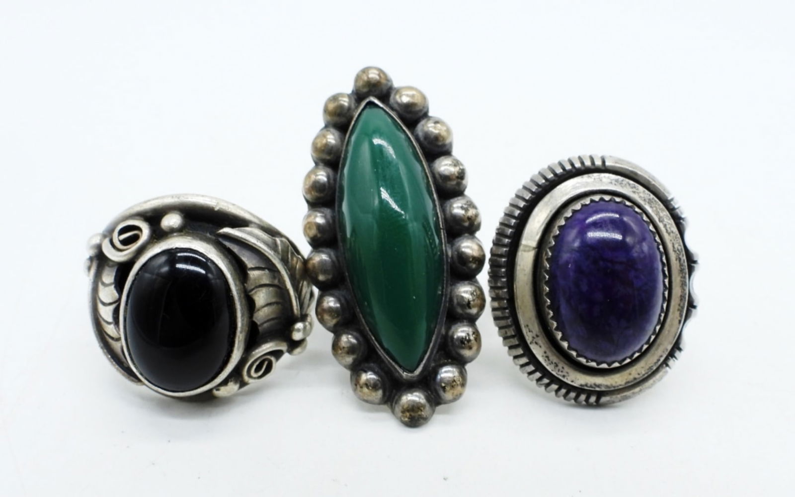 Charoite, Black Onyx & Green Onyx 925 (1 of 4)