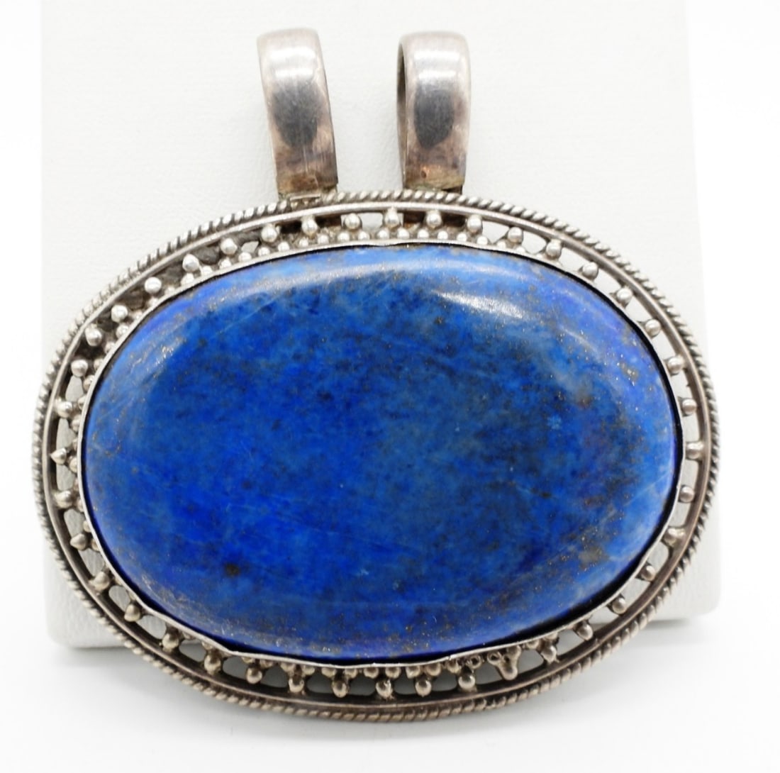 Large Sterling Lapis Lazuli Pendant (1 of 3)