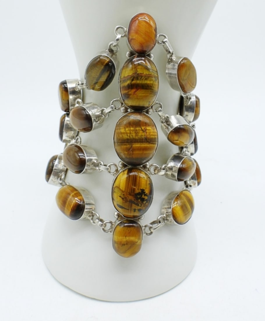 Huge Tiger's Eye 925 Bracelet (1 of 3)