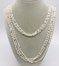 4 Freshwater Pearl 14K Necklaces