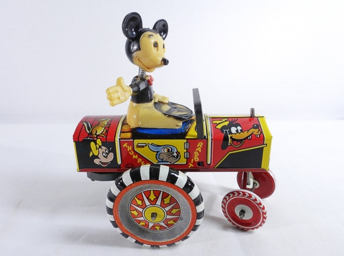 Marx Mickey Mouse Crazy Car Wind-up Tin Toy (1 of 9)
