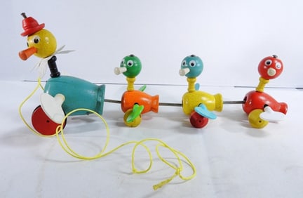 1957 Fisher Price Gabby Goofies Wood Pull Toy