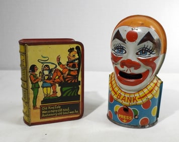 2 Vintage Piggy Banks, Old King Cole