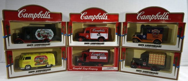 6 Campbell's 100th Anniversary Die-Cast Cars