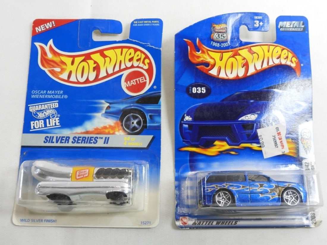 (2) Hot Wheels: Like ne in packages Silver Series 2 #4 of 4 Oscar Mayer car. 2. 035 2003 First Editions 23/42