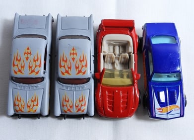 4 Modern Mattel Hot Wheels Redline Cars
