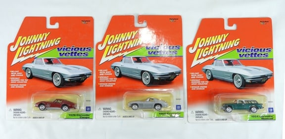 3 Johnny Lightning Cars