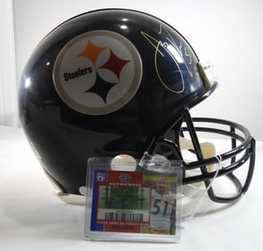 James Farrior Autographed Helmet & Ticket Stub