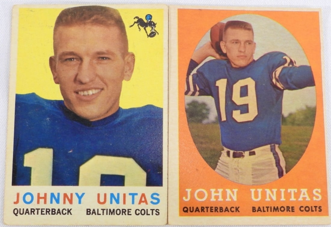 Johnny Unitas Baltimore Colts Football Cards (1 of 2)