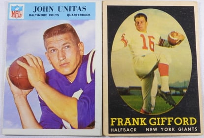 John Unitas &  Frank Gifford Football Cards