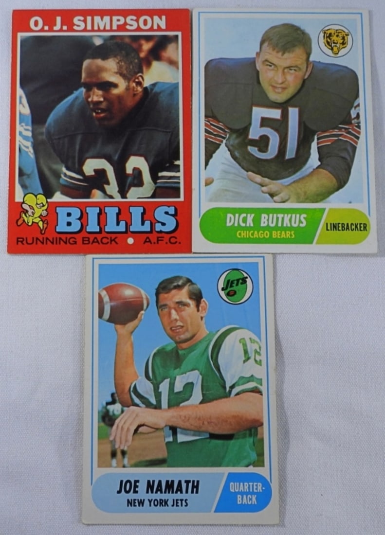 Joe Namath, O.J. Simpson,  Dick Butkus (1 of 2)
