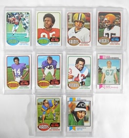 Vintage 1970s Football Card Lot Of 10
