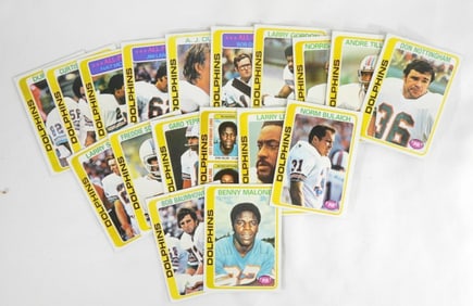 1978 Miami Dolphins Football Card Lot Of 18