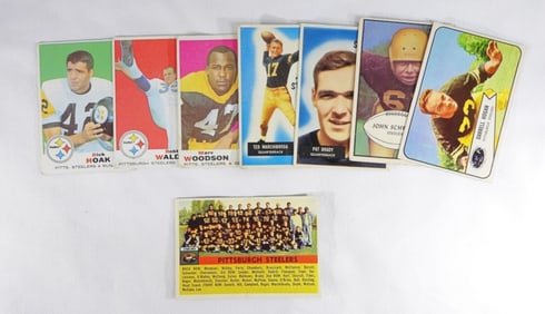 Mixed Lot Of 8 Steeler Football Cards