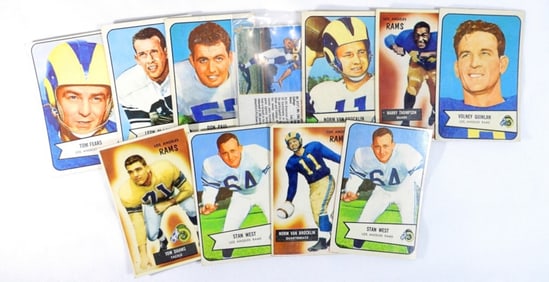 Mixed Lot Of 12 Los Angeles Rams Cards