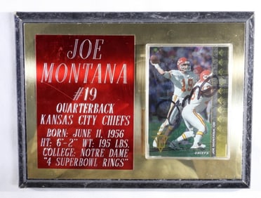 Signed Joe Montana Plaque