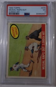 PSA 1959 TOPPS Musial Raps Out 3,000th Hit