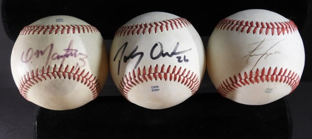 3 Baseballs With Unknown Autographs