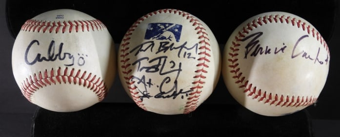 3 Baseballs With Unknown Autographs