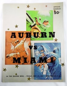 67 Orange Bowl Auburn vs Miami Official Program