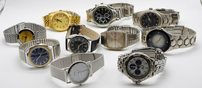 Mixed Lot Of 10 Men's Watches