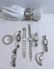 10 Ladies Silver Tone Watches