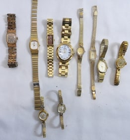 10 Woman's Gold Toned Watches