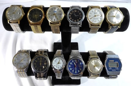 12 Men's Stretch Band Watches