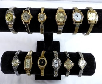 12 Women's Vintage Stretch Band Watches