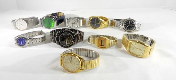 Mixed Lot Of 10 Men's Watches