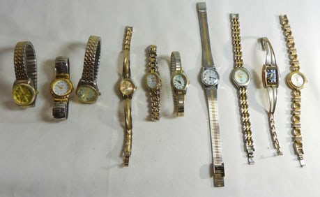 10 Ladies Gold and Silver Toned Watches