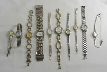 10 Ladies Silver Toned Watches