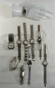10 Ladies Silver Toned Watches
