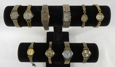 10 Ladies Gold and Silver Toned Watches
