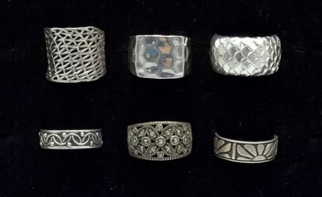 6 Sterling Fashion Bands