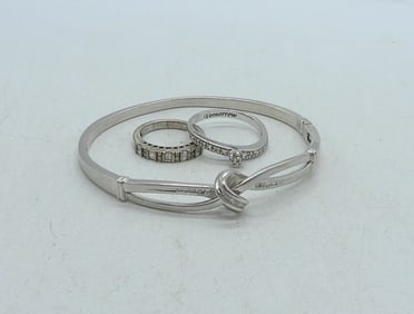 Diamond Rings & Bracelet in Sterling Silver