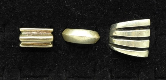 3 Chunky Sterling Rings