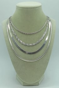 4 Sterling Chain Necklaces