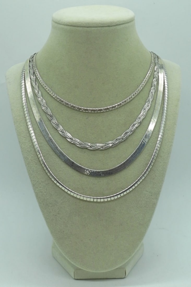 4 Sterling Chain Necklaces (1 of 2)