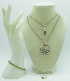 Peridot Sterling Necklaces & Ring