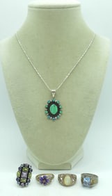 Opal Necklace & Gemstone Sterling Rings