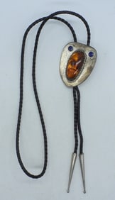 Amber / Lapis Lazuli 925 Bolo Tie