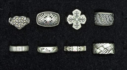 8 Sterling Decorative Rings