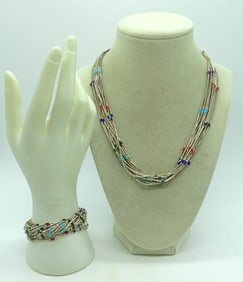 Beaded Liquid Sterling Set