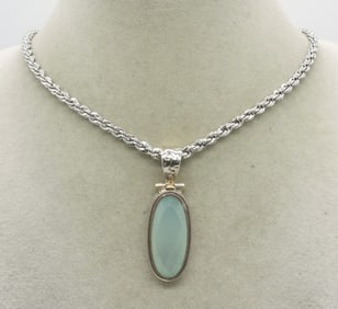 Chalcedony 925 Pendant & Fancy Chain